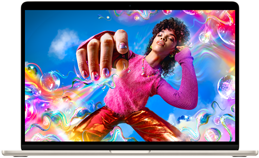 Màn hình MacBook Air hiển thị hình ảnh đầy màu sắc để phô diễn dải màu và độ phân giải của màn hình Liquid Retina