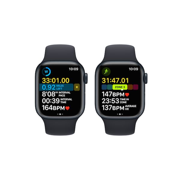 Apple Watch Series 8 GPS + Cellular 41mm Midnight Aluminium Case with Midnight Sport Band - Regular