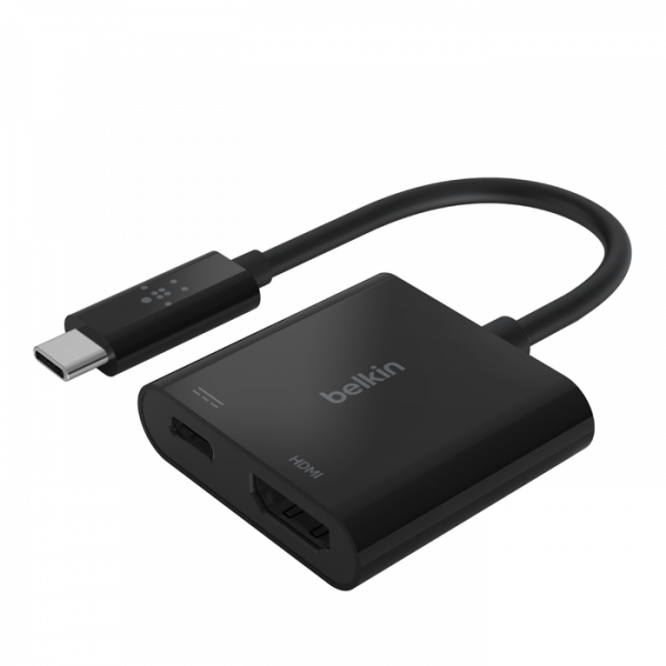 Adapter chuyển đổi từ USB-C sang HDMI, PD 60W, màu đen Belkin