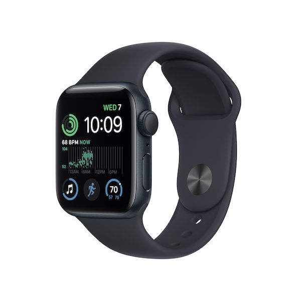Apple Watch SE GPS 40mm Midnight Aluminium Case with Starlight Sport Band - Regular