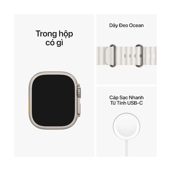 Apple Watch Ultra GPS + Cellular, 49mm Titanium Case with White Ocean Band