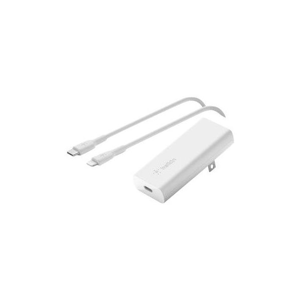 Adapter sạc nhanh 20W USB-C GaN màu trắng Belkin