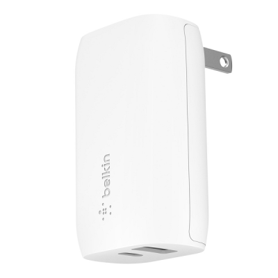 Adapter Belkin USB-C (PD) + USB-A 30W, Wall Charger – White