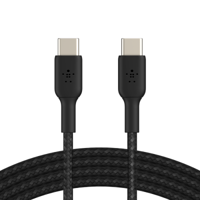 Cáp USB Type C - C, 1 mét, vỏ dù PVC, công suất 60w, màu đen Belkin