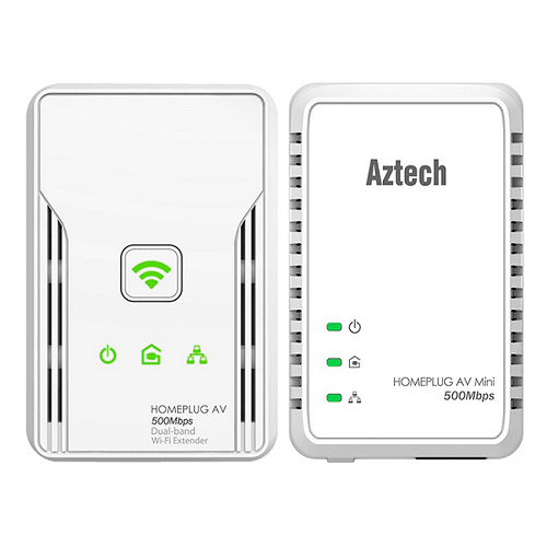 Internet Aztech Homeplug Bundle HL117E and HL117EW