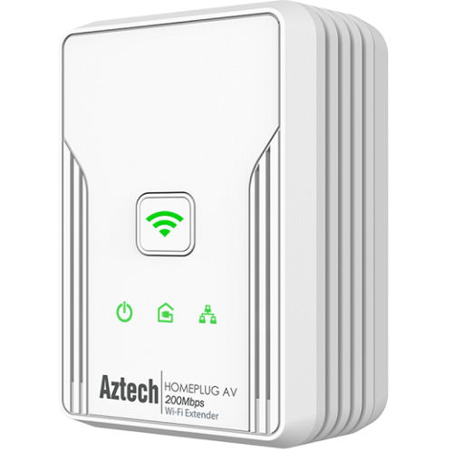 Aztech HomePlug AV 200Mbps Single-Band Wireless-N 150Mbps Extender HL113EW