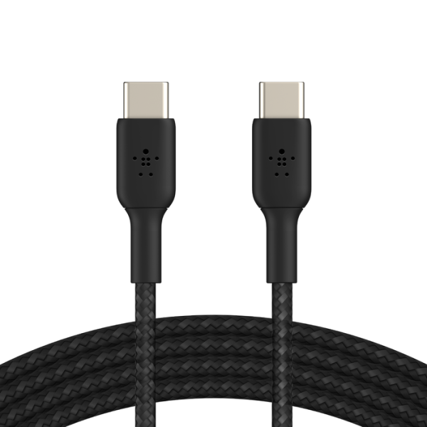 Cáp USB Type C - C, 1 mét, vỏ dù PVC, công suất 60w, màu đen Belkin
